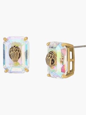 Gold Shell  Crystal Stud Earrings by Kurt Geiger.